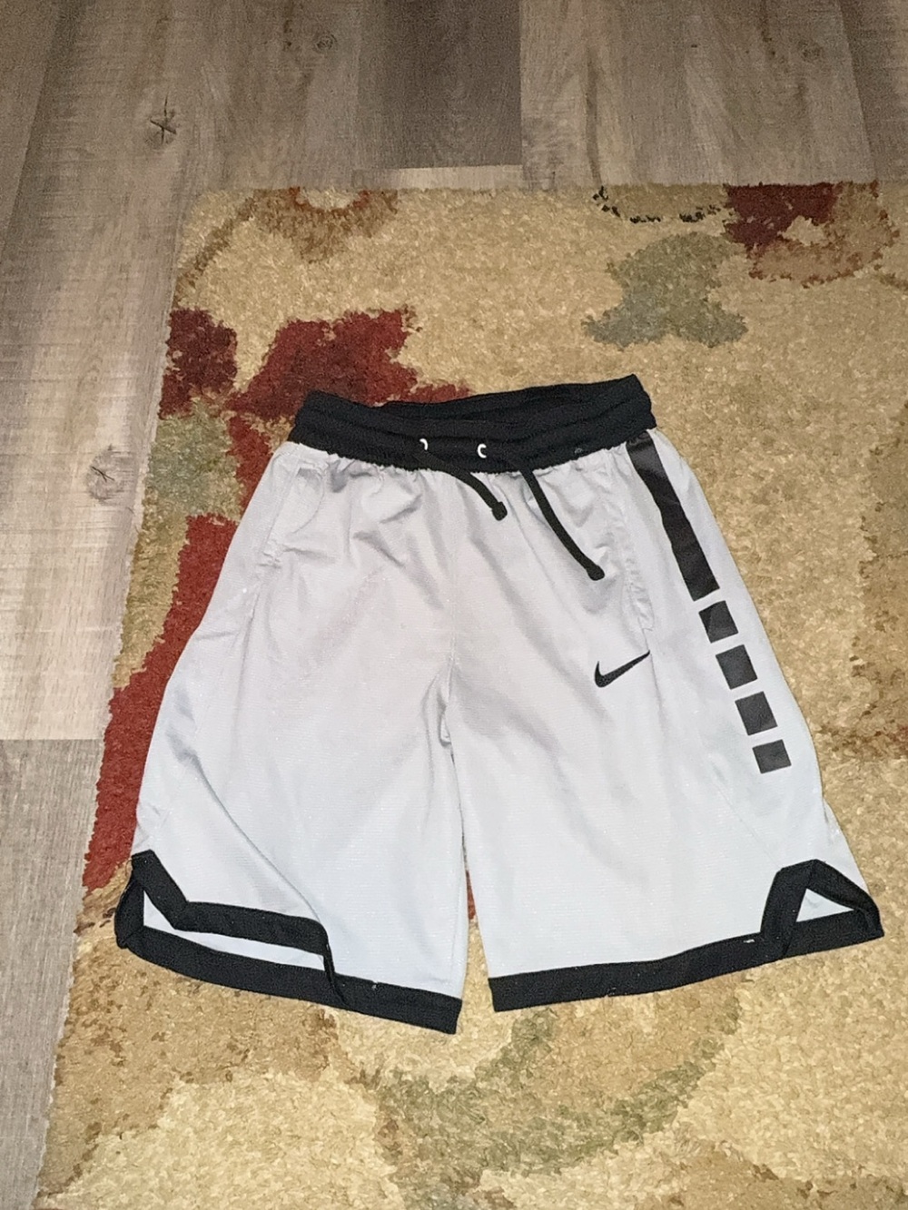 Nike Men’s Light Gray Athletic Shorts with Black Trim